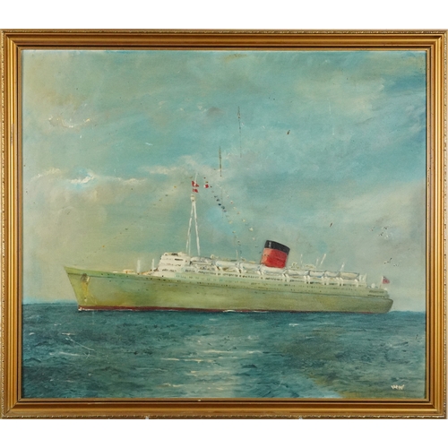 2650 - RMS Caronia (Green Goddess), Cunard White Star Liner 1947-1967, a mid 20th century British school oi... 