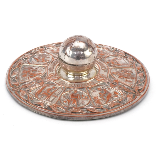 68 - A Victorian Elkington silver plated copper inkwell made for the 1851 London Exhibition held at Cryst... 