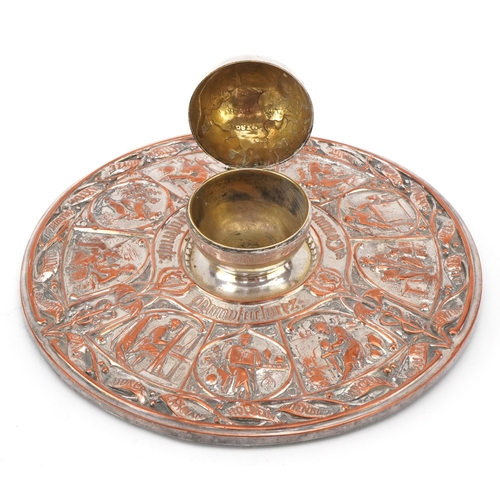 68 - A Victorian Elkington silver plated copper inkwell made for the 1851 London Exhibition held at Cryst... 