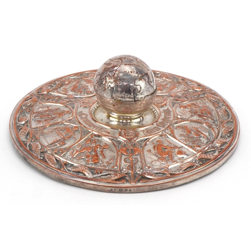 68 - A Victorian Elkington silver plated copper inkwell made for the 1851 London Exhibition held at Cryst... 