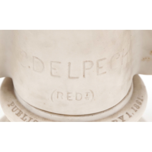 84 - A 19th century parian bust of Apollo incised C. Delpech, Art Union of London 1861, 35cm high.
