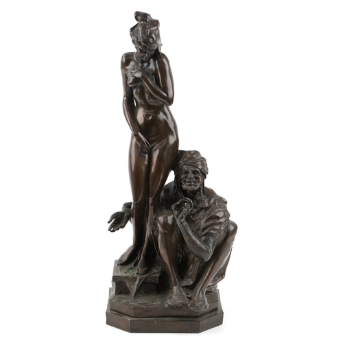 142 - After Bruno Zach, a 20th century bronzed sculpture of The Slave Trader, 67cm high.