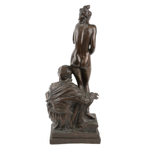 142 - After Bruno Zach, a 20th century bronzed sculpture of The Slave Trader, 67cm high.