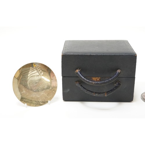 104 - D. G. Collins, an ecclesiastical silver plated communion set with chalice housed in a velvet and sil... 