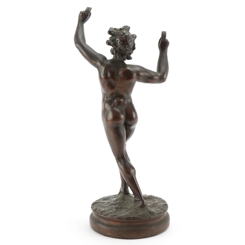 6 - A late 19th century Italian 'Grand Tour' brown patinated bronze figure of 'The Dancing Faun of Pompe... 