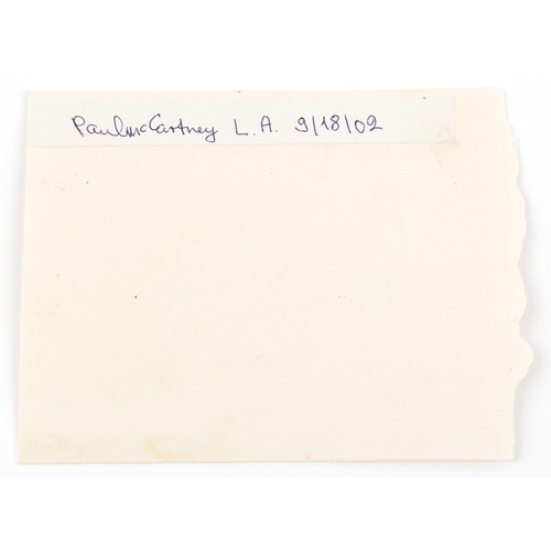 2228 - Paul McCartney ink signature on card - All the best Paul McCartney 2002, label verso, Paul McCartney... 