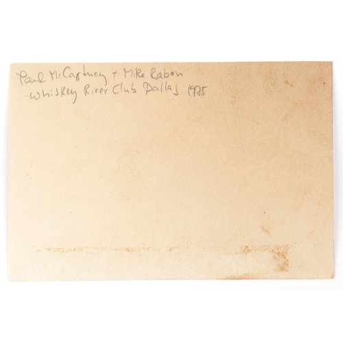 2229 - Paul McCartney and Mike Rabon ink signatures on card, inscribed Paul McCartney and Mike Rabon - Whis... 