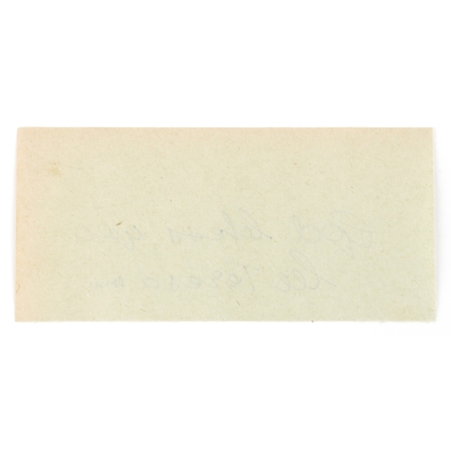 2235 - Mother Theresa ink signature on paper, inscribed God bless you Lee Theresa Me, 12.5cm x 6cm.