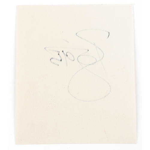 2234 - David Bowie ink signature on paper, label verso inscribed David Bowie 11-12-1995 Paris, 11.5cm x 9.5... 