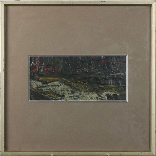 Slumber, mid 20th century abstract interior scene, oil impasto on board ...
