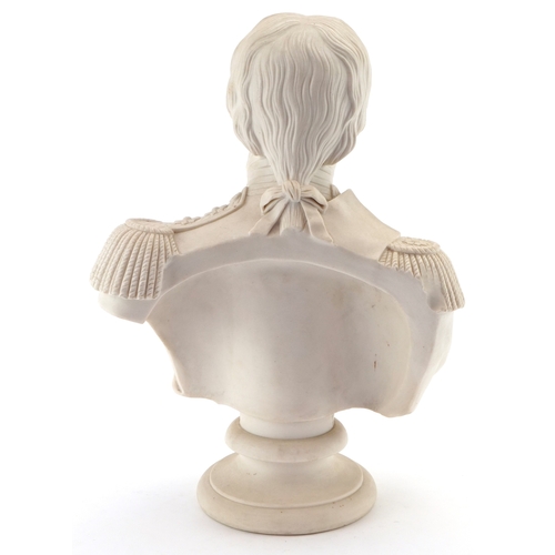 26 - A Victorian parian style bust of Vice Admiral Horatio Nelson, 31cm high.