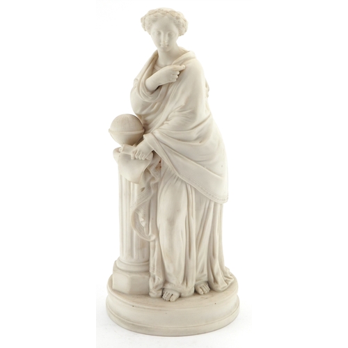 25 - A Victorian parian style study of a Grecian robed female, 32cm high.