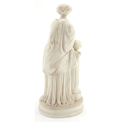 25 - A Victorian parian style study of a Grecian robed female, 32cm high.