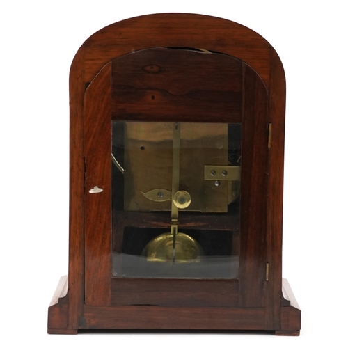 10 - A mid Victorian walnut cased dome top mantle clock having dial inscribed Bradley Shaw London, 35cm h... 