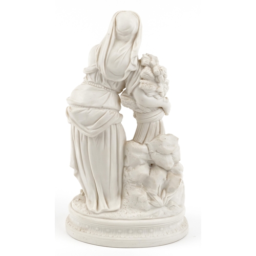 24 - A parian style figure of a maiden, 33cm high.