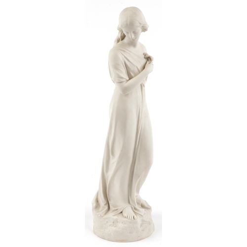 27 - A Victorian Copeland parian style study of a maiden, impressed Crystal Palace Art Union PUBD 1865, 4... 