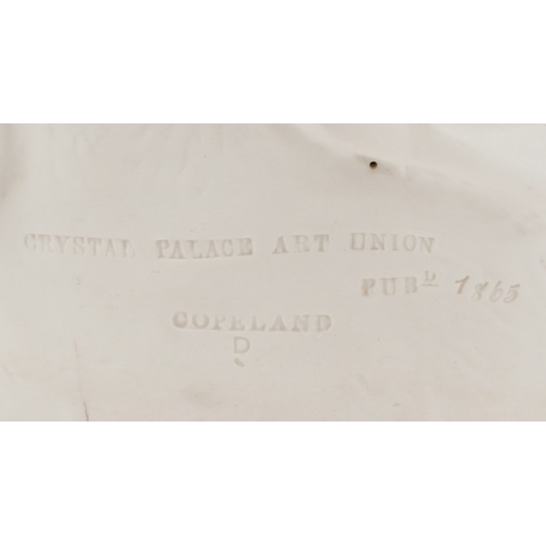 27 - A Victorian Copeland parian style study of a maiden, impressed Crystal Palace Art Union PUBD 1865, 4... 