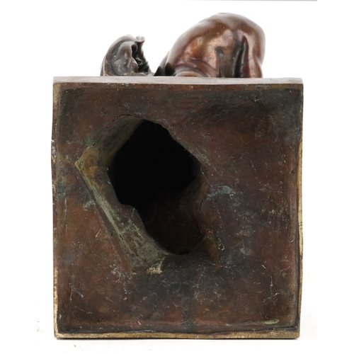 1 - After Jacques Bousseau (1691-1740) - a French brown patinated bronze of 'Ulysses bending his bow', 4... 