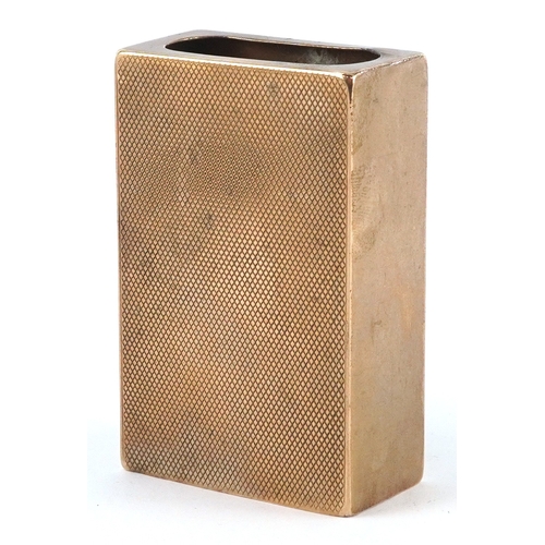 46 - An Art Deco 9ct gold engine turned matchbox case, Chester 1920, 5.9cm x 3.8cm, 31.4g.