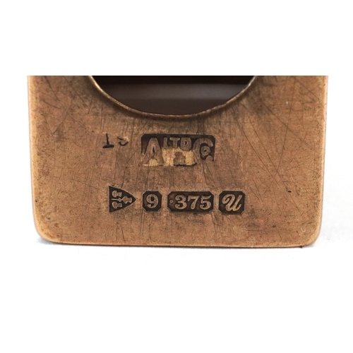 46 - An Art Deco 9ct gold engine turned matchbox case, Chester 1920, 5.9cm x 3.8cm, 31.4g.