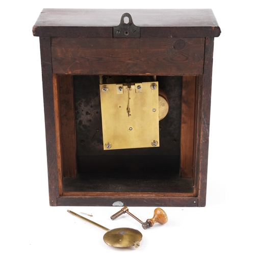12 - A late George III mahogany cased clock movement by Bowra, Sevenoaks, the gilt brass dial with black ... 