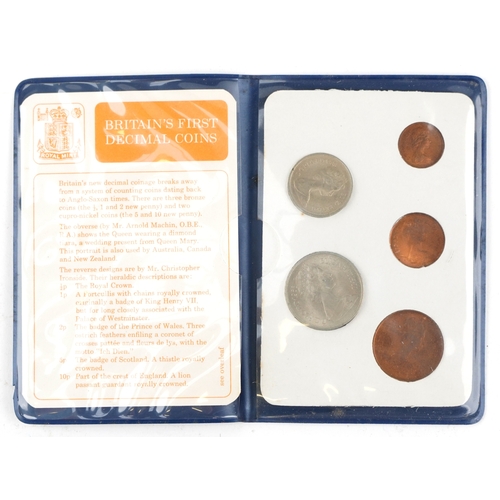 A small collection British and World coins and banknotes including, £5 ...