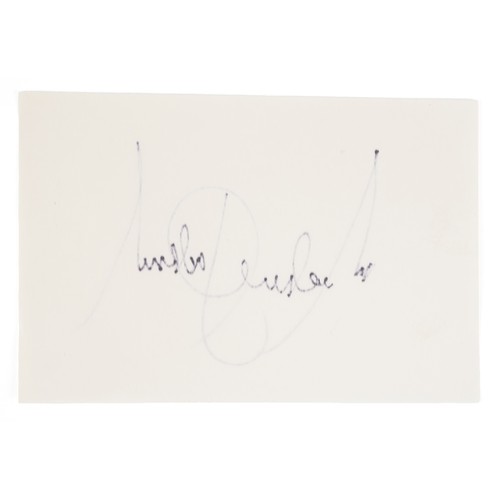 2232 - Michael Jackson ink signature on paper, 12cm x 8cm.