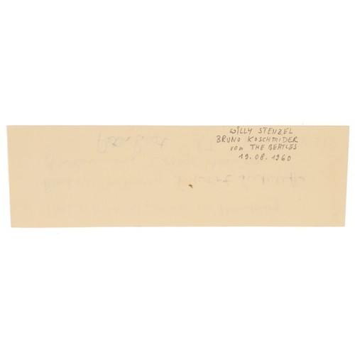 2222 - The Beatles ink signatures on paper - Hallo Willy, We are in Hamburg Paul McCartney, Stuart Sutcliff... 