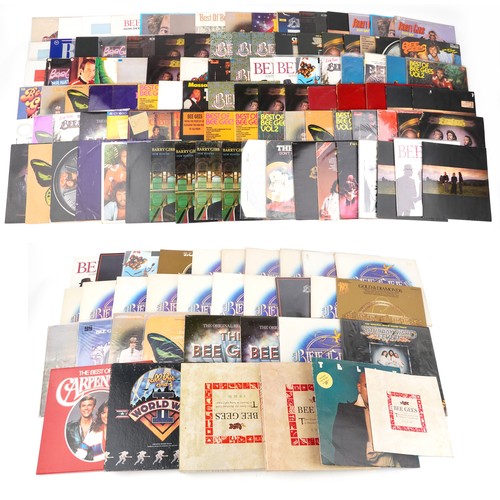 A large collection of The Bee Gees vinyl LP records including Living Eyes, Saturday Night Fever, The Bee Gees Greats, Rare, Precious and Beautiful, The Bee Gees Bonanza, Idea - Bee Gees, Love From The Bee Gees, Children of the World, Bee Gees Odessa, One and High Civilisation.