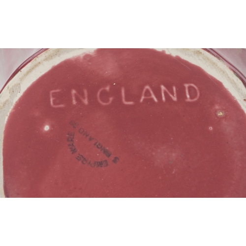 337 - Empire Ware, three multi colour porcelain vases, the largest 27cm high.