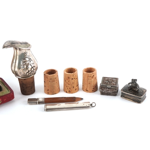 Antique and later silver and white metal objects including a silver ...