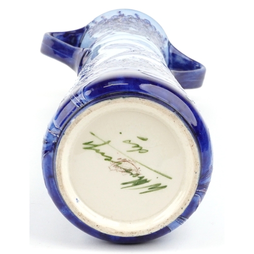 259 - William Moorcroft for james MacIntyre & Co., an Art Nouveau Florian Ware twin handled vase hand pain... 