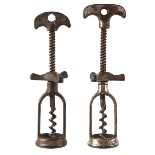 119 - Two vintage steel Helice propeller corkscrews, 14cm in length.