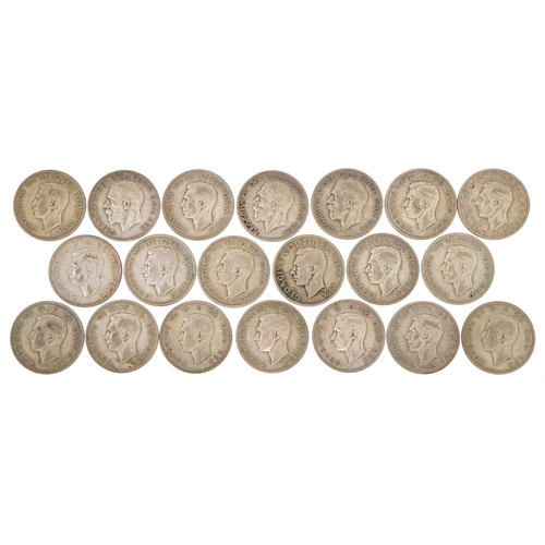 1103 - Twenty pre 1947 half crowns, condition up to extremely fine, 279g.