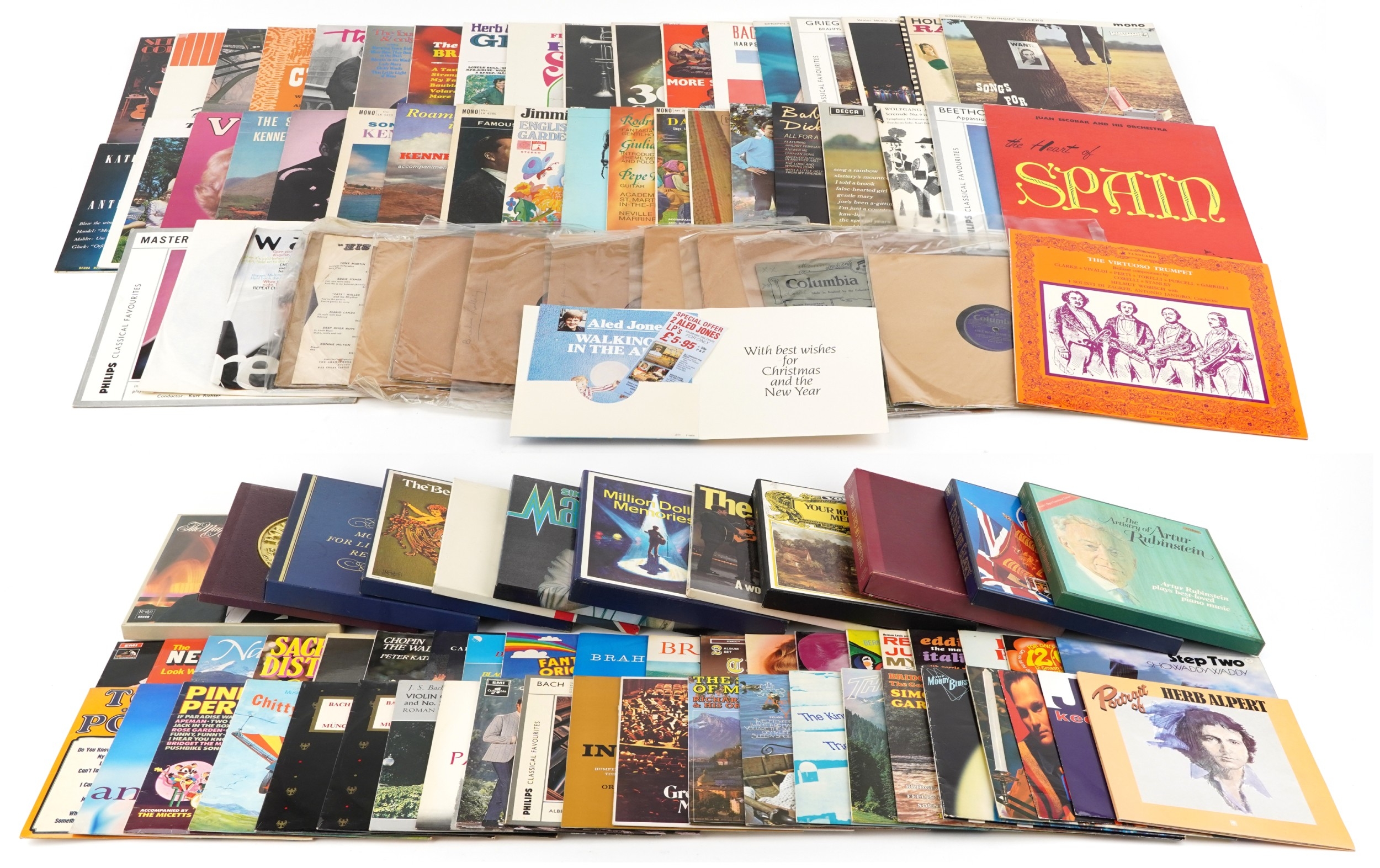 A large collection of vinyl LP records, some box sets, including Top of ...
