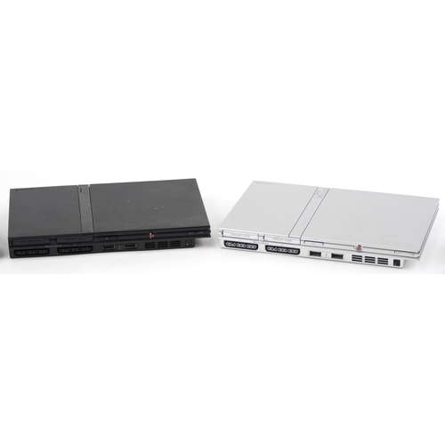 Three Sony PlayStation games consoles comprising PS One and 2 x PS 2.