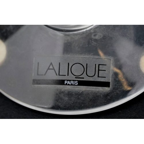 161 - A Lalique frosted glass candlestick, etched Lalique France to the base, 8.5cm high.