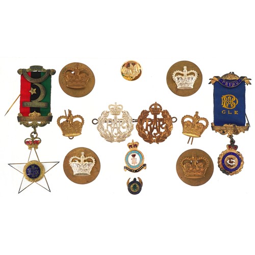 2619 - British military World War II militaria and masonic lodge jewels including a five medal group with L... 