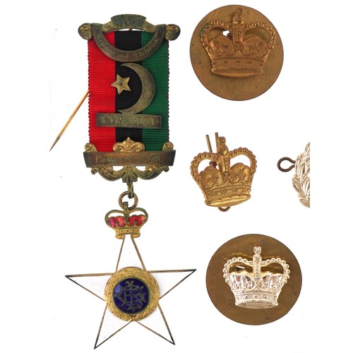 2619 - British military World War II militaria and masonic lodge jewels including a five medal group with L... 
