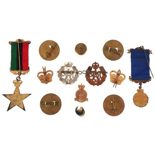 2619 - British military World War II militaria and masonic lodge jewels including a five medal group with L... 