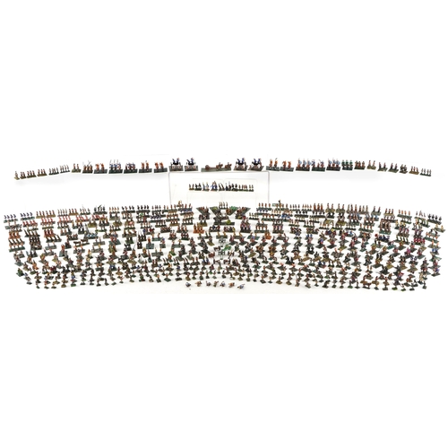 An extensive collection of miniature hand painted lead model soldiers ...