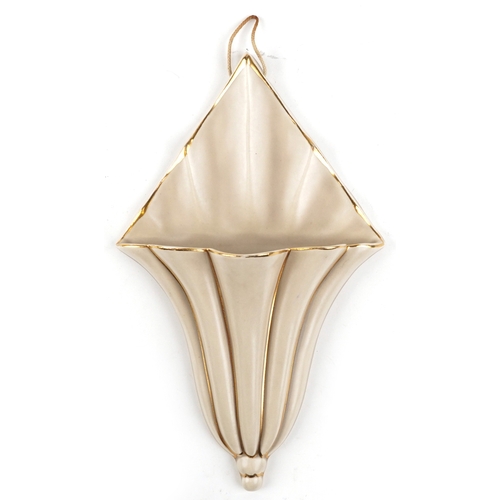 322 - Clarice Cliff for Wilkinson, an Art Deco pottery wall pocket, 30cm high.