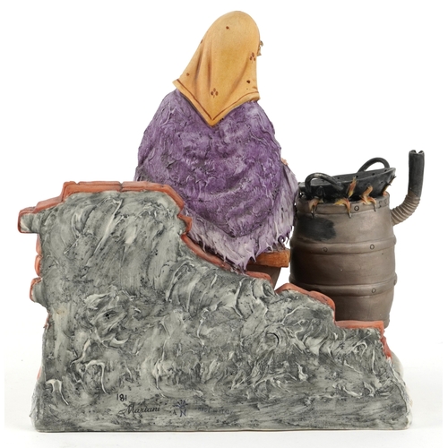 605 - A Capodimonte porcelain figure of Mariani, numbered 181, 20cm high.