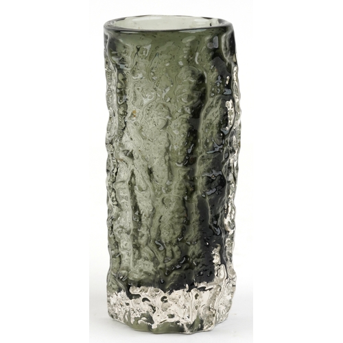 170 - A Whitefriars bark design cylindrical vase, 19cm high.