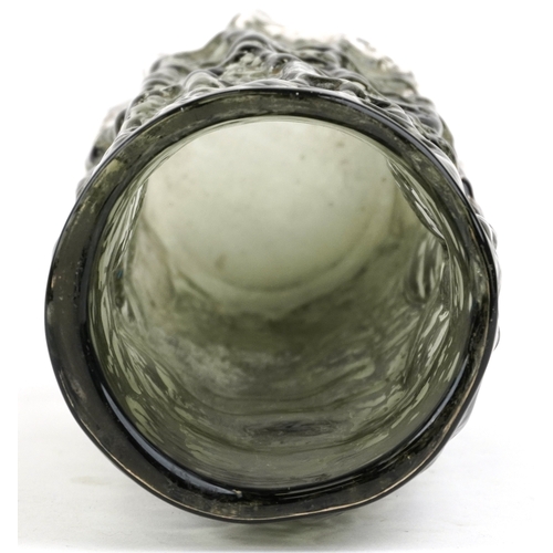 170 - A Whitefriars bark design cylindrical vase, 19cm high.