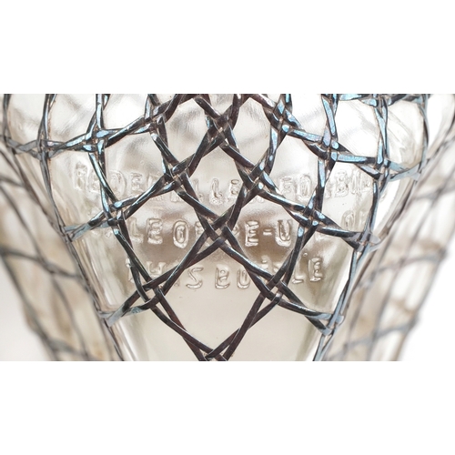 146 - Two glass whisky decanters with 950 grade silver overlay comprising one inscribed Haig & Haig, the o... 