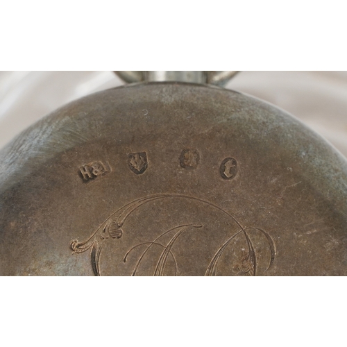  Hamilton & Inches, a Victorian cut crystal and silver mounted desk inkwell, the hinged lid revealing... 