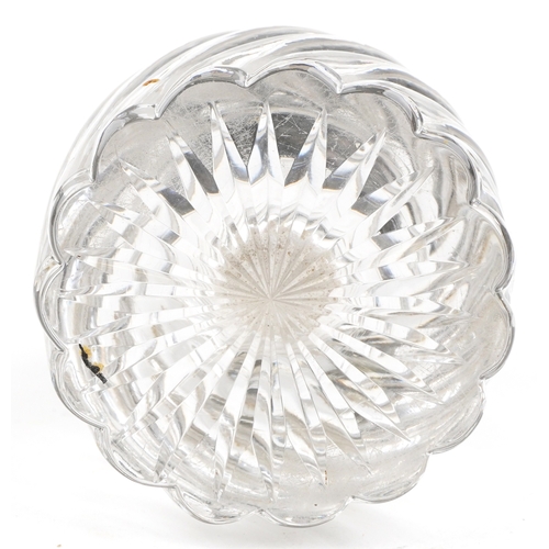  Hamilton & Inches, a Victorian cut crystal and silver mounted desk inkwell, the hinged lid revealing... 