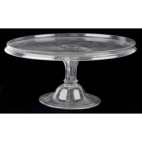 49 - An 18th century glass tazza/syllabub stand, 19cm high x 37cm in diameter.