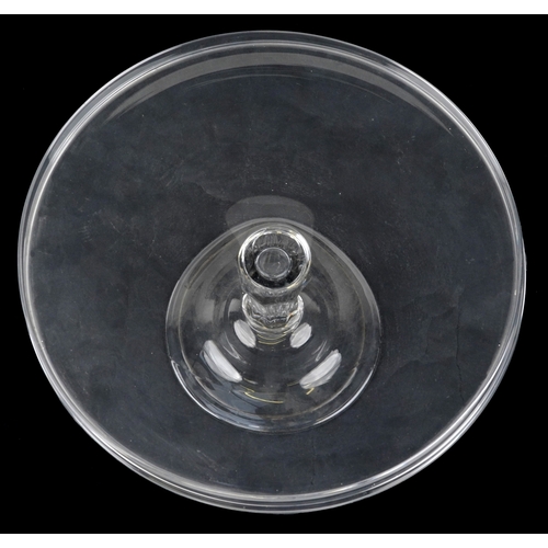 49 - An 18th century glass tazza/syllabub stand, 19cm high x 37cm in diameter.